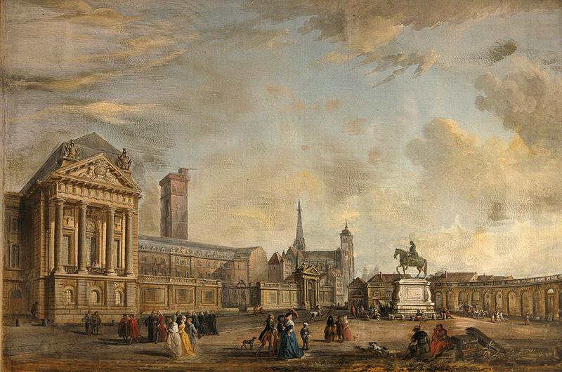Jean-Baptiste Lallemand Place Royale de Dijon en 1781 china oil painting image